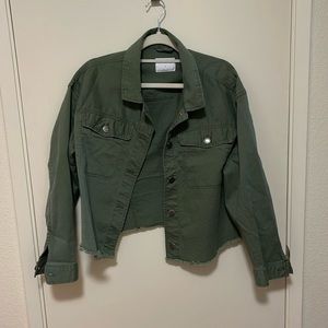 Cropped olive jacket
